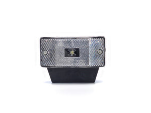 Luz de posición LED blanca con soporte y reflector trapezoidal