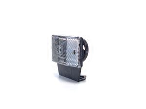 Luz de posición LED blanca con soporte y reflector trapezoidal