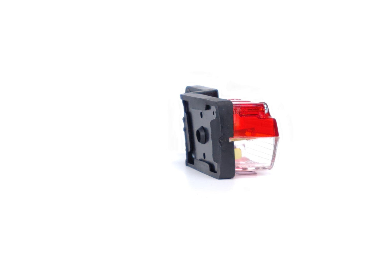 Lampe latérale cube rouge et blanc sur support en caoutchouc