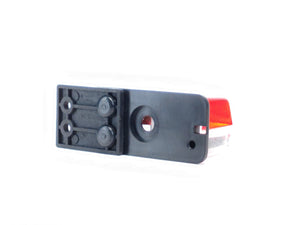 Positionsleuchte Rot-Weiß mit geradem Halter, verschraubt