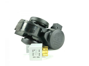 Klaxon compresseur double tonalité 112 dB – 12V ou 24V