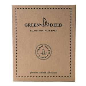 Portefeuille en cuir marron rustique GreenDeed – Motif chasseur