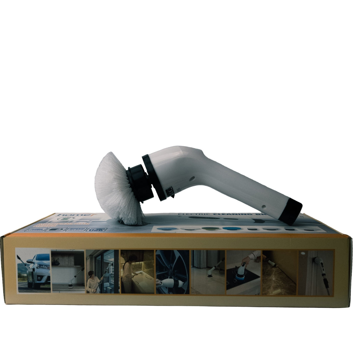 Spazzola Elettrica per la Pulizia con Manico Telescopico e 8 Testine