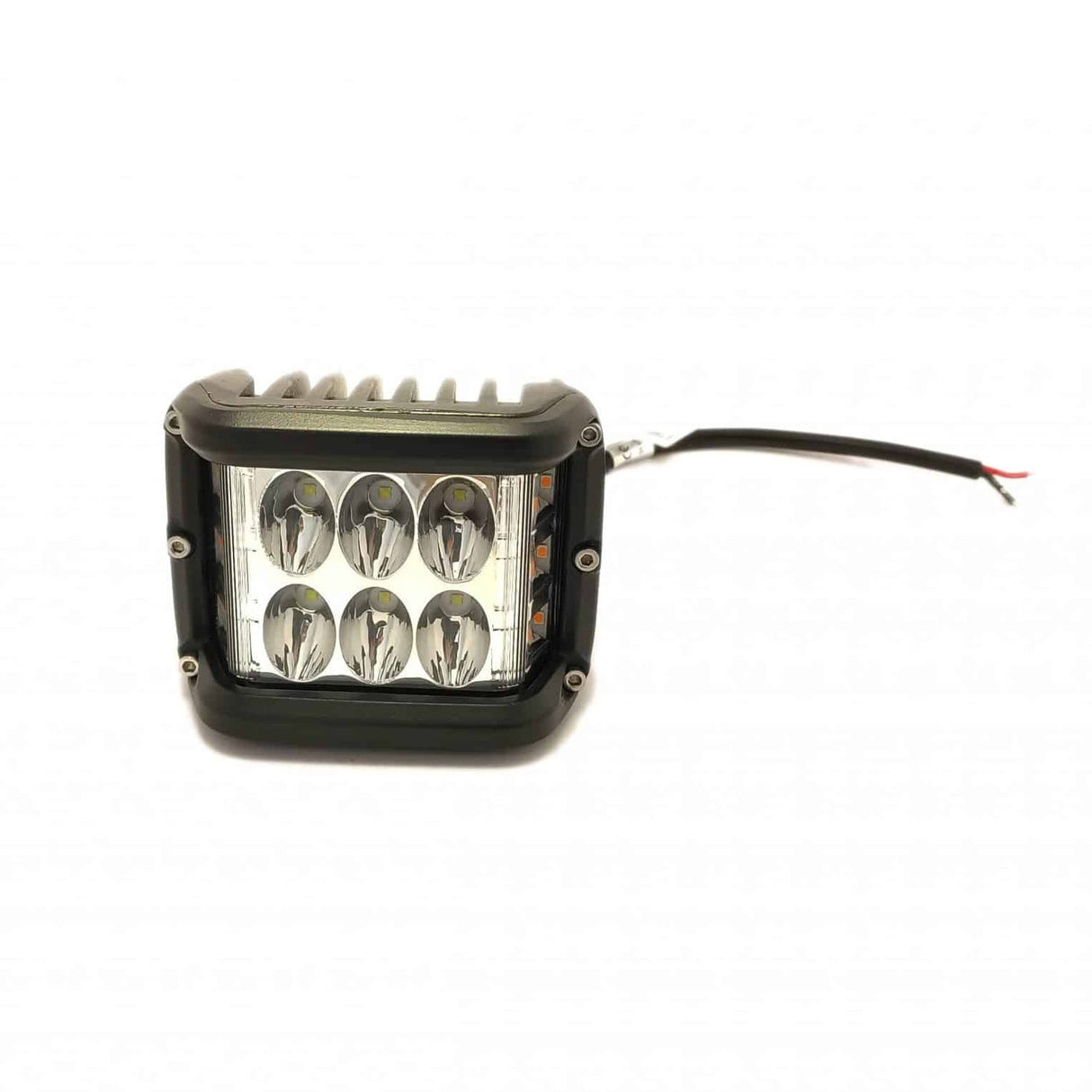 Projecteur de travail LED carré double rangée 24W avec fonction flash 12/24V