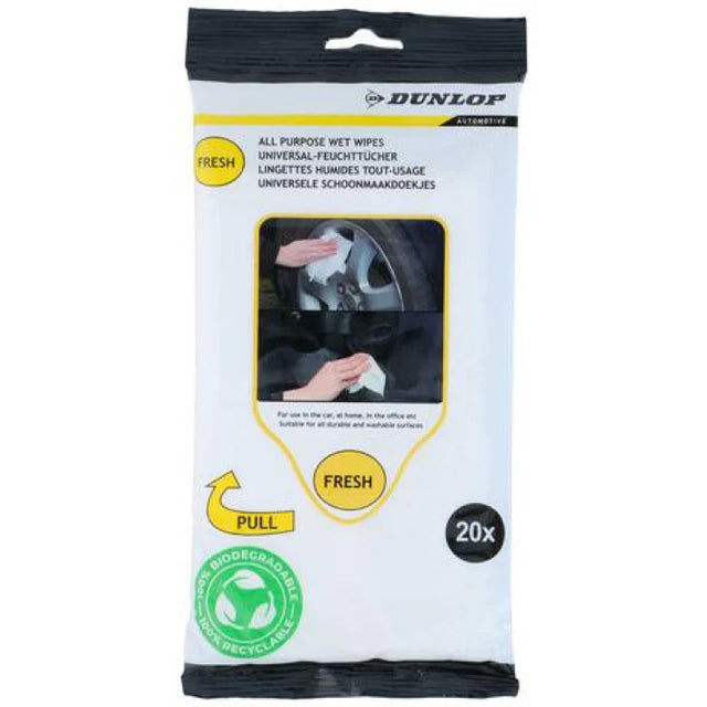 Dunlop Feuchte Reinigungstücher BIO – 20 Stück