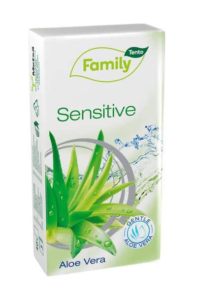 Mouchoirs Tento Family Sensitive à l'Aloe Vera – 10 unités