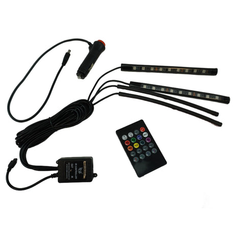 LED-Innenraumbeleuchtung mit Fernbedienung – 12V, 4x9 LEDs
