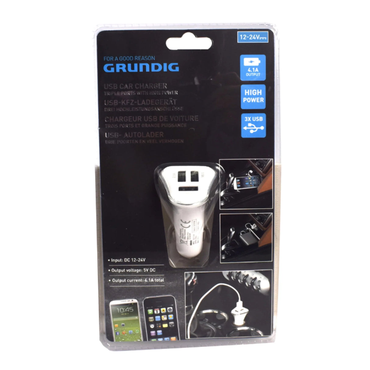 Caricatore USB da Auto Triplo 4.1A Grundig