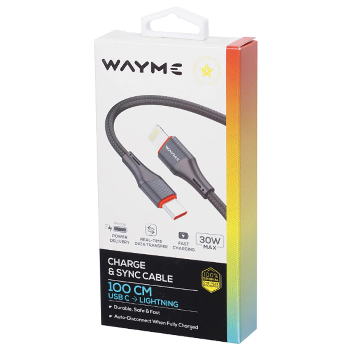 Cavo USB-C a Lightning 100 cm per ricarica e trasferimento dati, fino a 30W