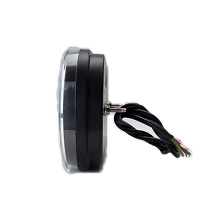 Fanale posteriore LED 6 funzioni con freccia dinamica e catarifrangente triangolare 12-36V