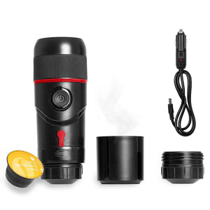 Macchina da caffè portatile da viaggio 12V per capsule e caffè macinato