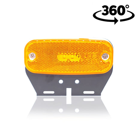 Feu de position LED jaune avec support arrondi – 2 LED – 12/24V