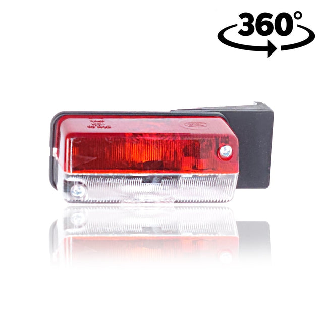 Positionsleuchte rot-weiß mit L-Halterung, schraubbar