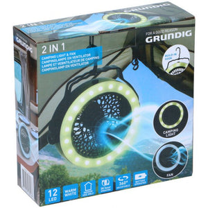 Lampada da Campeggio con Ventilatore 2 in 1 Grundig
